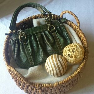 Emilie M. Green/Brownish Faux Snake Skin Purse